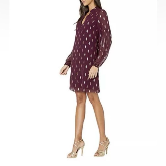 Lilly Pulitzer She Silk Dress - Size 6 - NWT - cabernet berry metallic - Picture 1 of 10